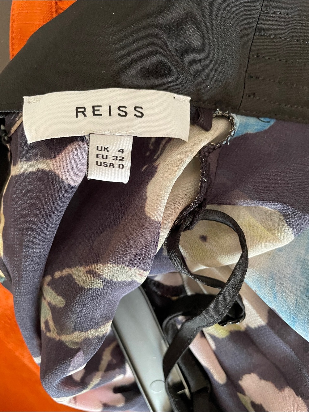 Reiss Black Floral Pleated Long-Sleeve Blouse with Multicolor Print - Picture 5 of 7